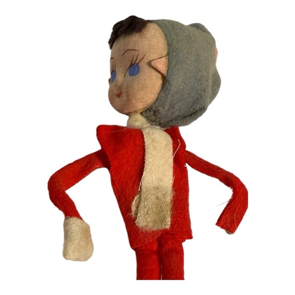 Lot of 3 Stockinette Pixie Elves Ornament Vintage Pixie Elf Ornament - Picture 15 of 16